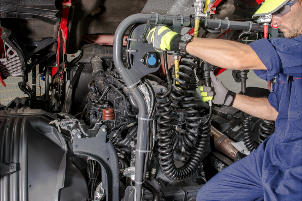 Man working in an Aircraft maintenance mechanic job