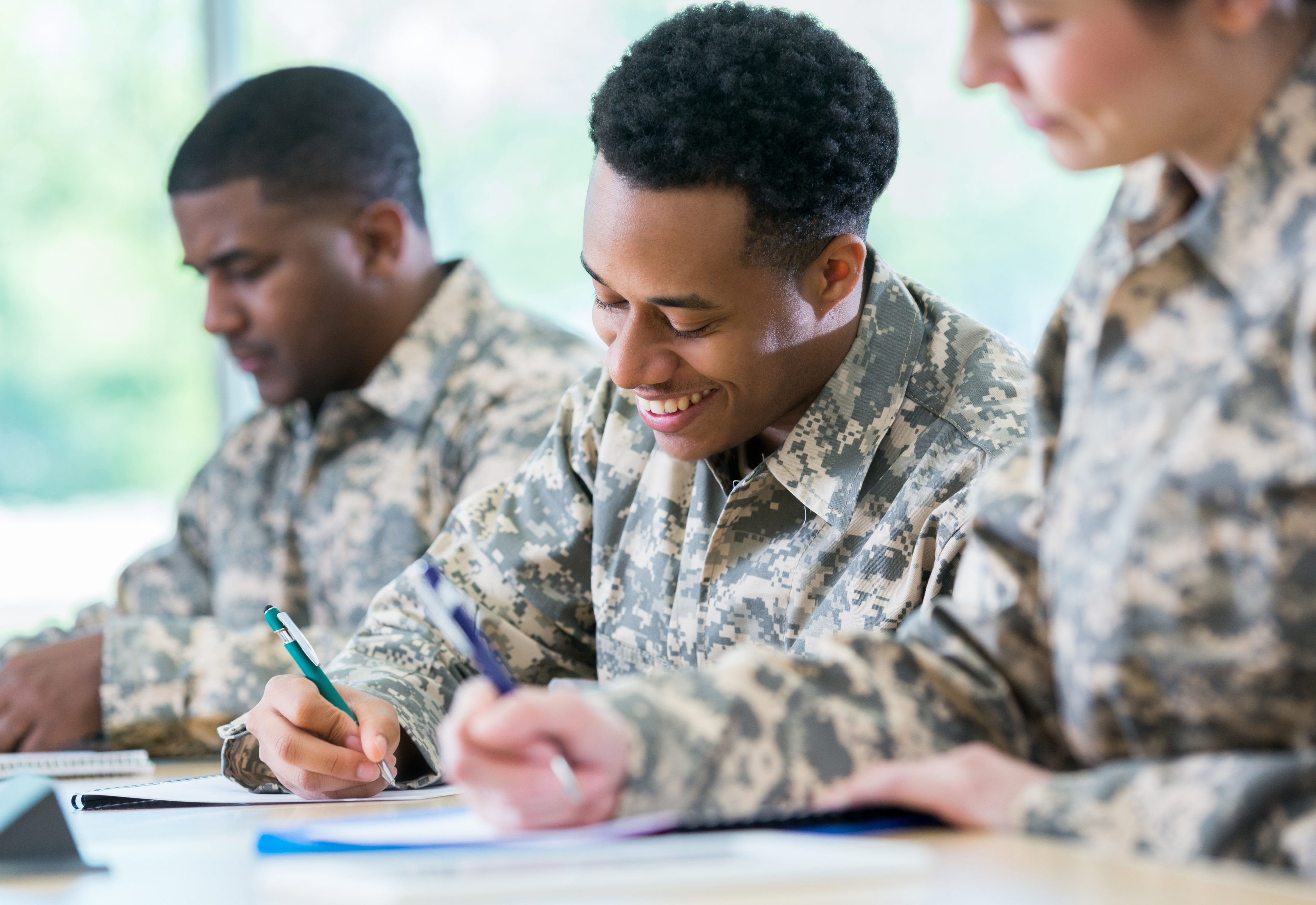 Military personnel taking part in transition classes